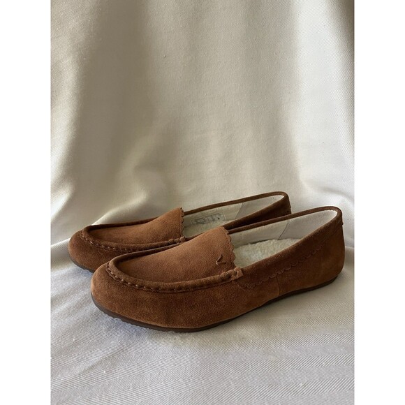 Vionic McKenzie Brown Suede Moccasin Slippers Women Size Medium 8.5-10‎ NEW - Picture 1 of 16